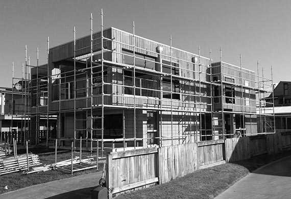 Working platforms and edge protection for residential project.